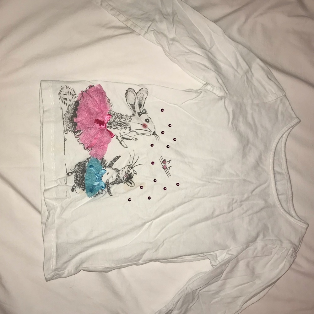 white long sleeve dancing animals with tutus
